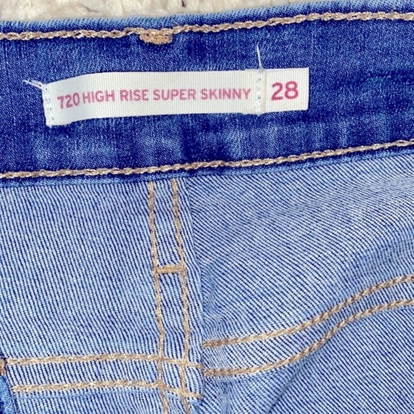 Levi’s high rise 720 super skinny distressed jeans size 28/30 - Picture 3 of 11